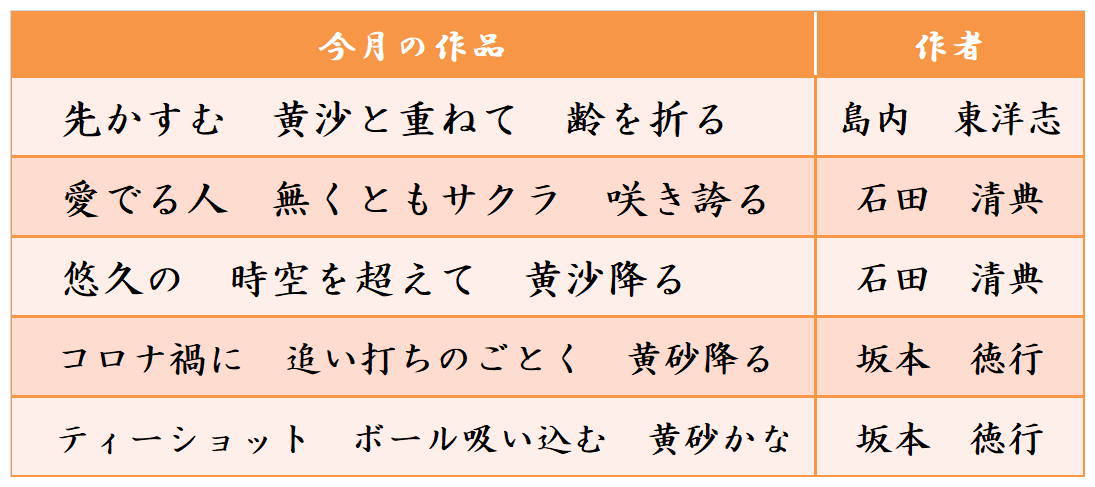 今月の俳句