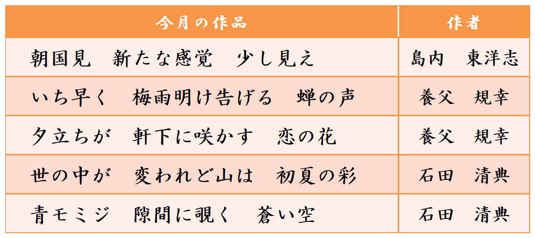 今月の俳句