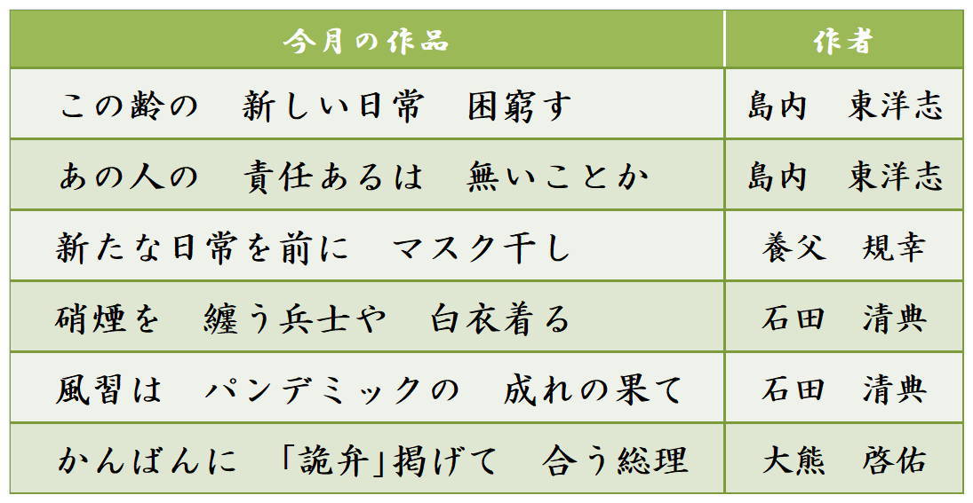 今月の川柳