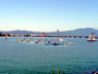 琵琶湖畔から近江大橋を望む