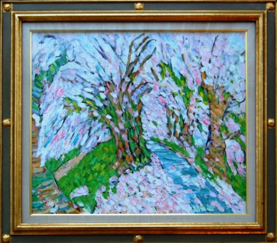 市田 清「八幡背割桜」(洋画)