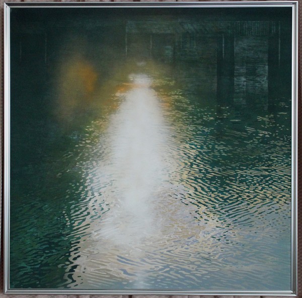 揺らぐ川面(日本画) 足立 行男(7班)