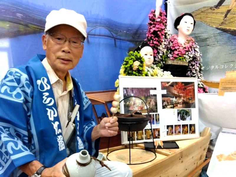 7月の万博LOCAL JAPAN展で枚方宿の展示コーナーに菊人形を出展