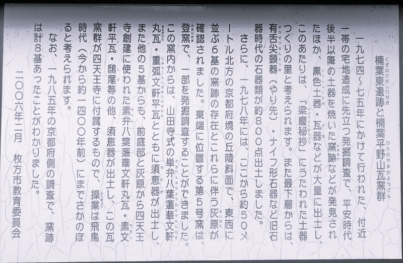 楠葉平野山窯跡群（表示）