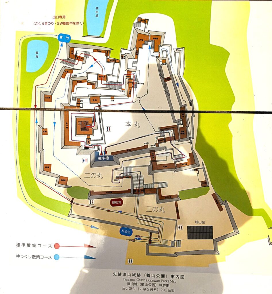 津山城の案内図