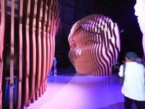 19.段ボールを貼り合わせた立体感有る展示物の数々