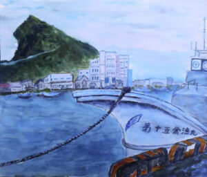 北海道　利尻港の漁船ー２