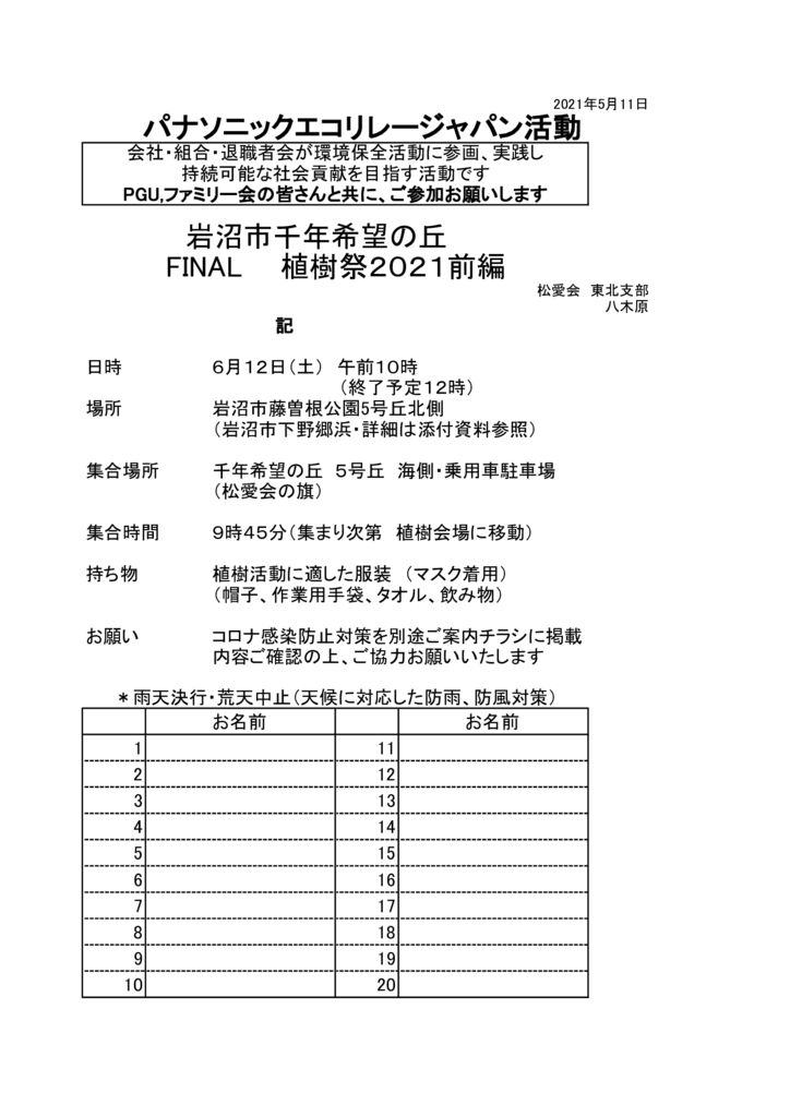 千年希望の丘　２０２１年６月のサムネイル