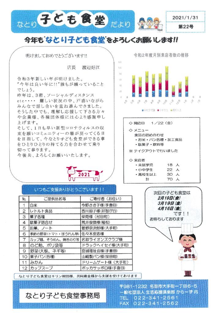 なとり子ども食堂だより１のサムネイル