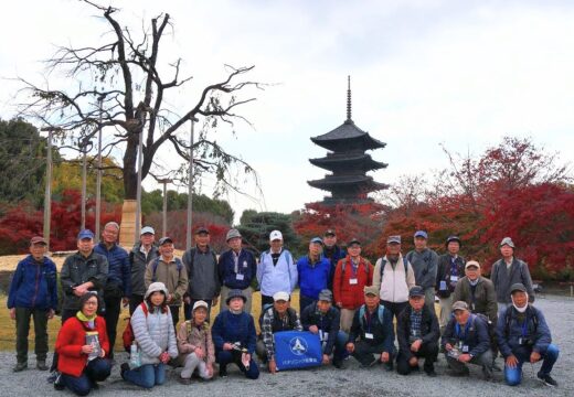 東寺バックに記念撮影