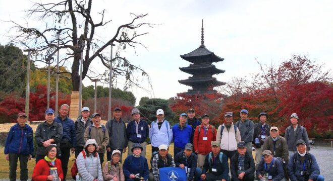 東寺バックに記念撮影