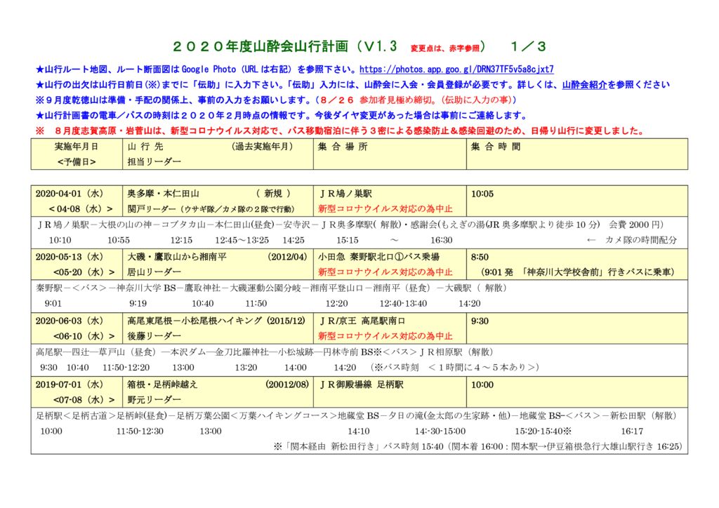 ２０２０年度山行計画（V1.3）5月HP用のサムネイル